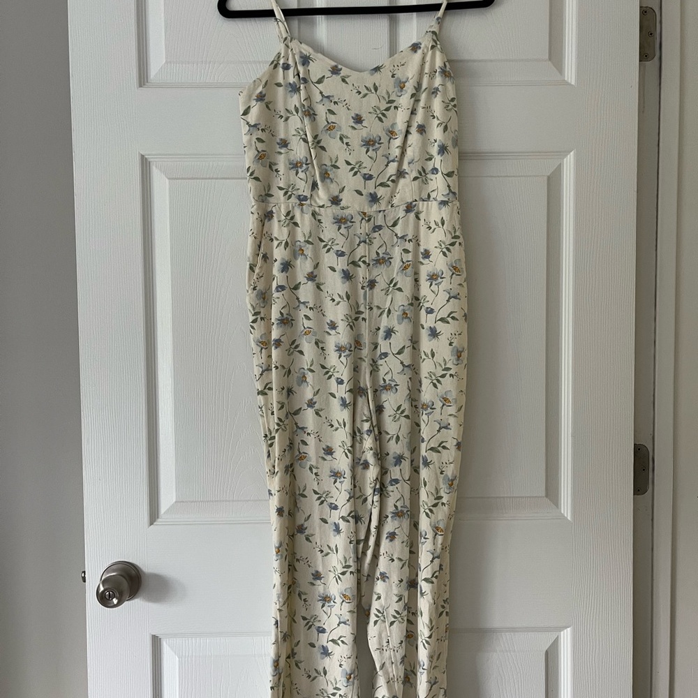 Old Navy Floral Cream Jumpsuit